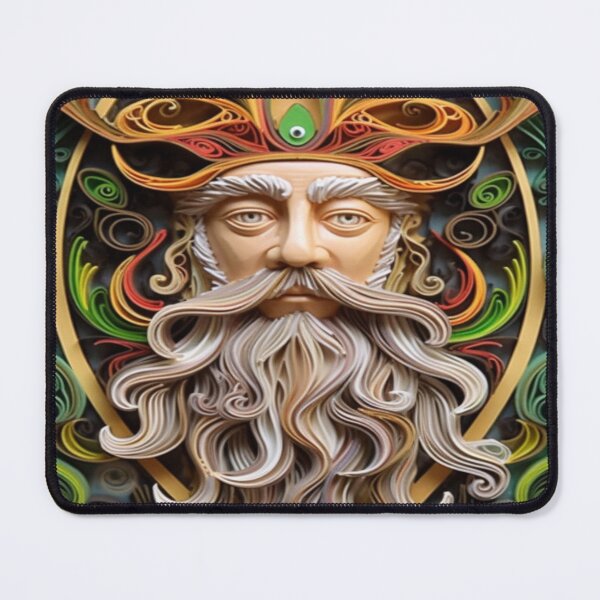 Item preview, Quilled Paper Style Folk Art Whimsical Magical Wizard   designed and sold by AmandaArcane.