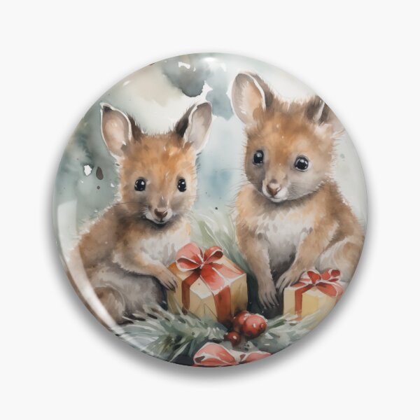 Item preview, Christmas Wallabies (watercolor design 2) designed and sold by Samuelsboro.