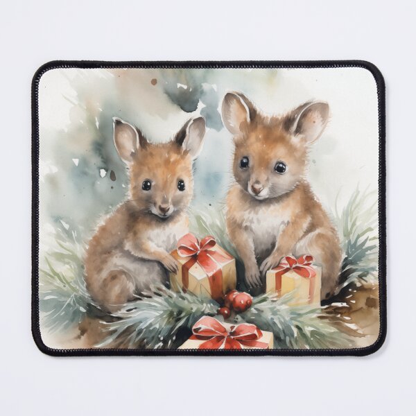 Item preview, Christmas Wallabies (watercolor design 2) designed and sold by Samuelsboro.