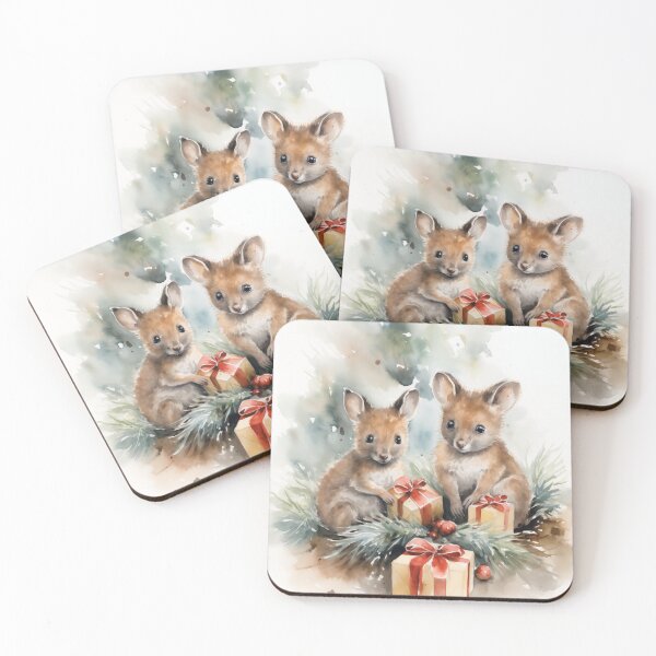 Item preview, Christmas Wallabies (watercolor design 2) designed and sold by Samuelsboro.