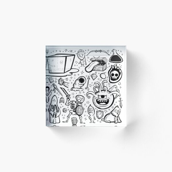 Item preview, Monsters and Adventurers! - Fun Role Playing Game Stuff - Line Art with Hashlines designed and sold by ArtBySutherland.