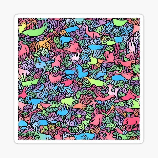 "Mosaic Medley: Vibrant Color Block Designs Sticker