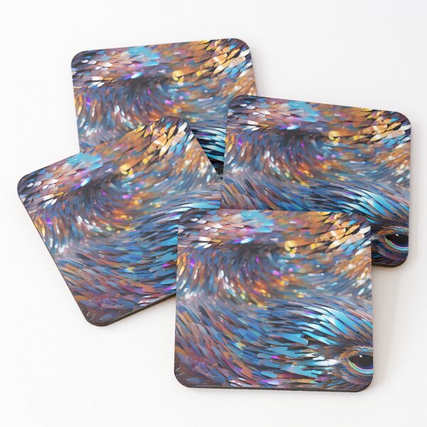 Item preview, Techno-Futurism Glitch Art: Iridescent Geometric Eagle Eye Grid designed and sold by polonuim210.
