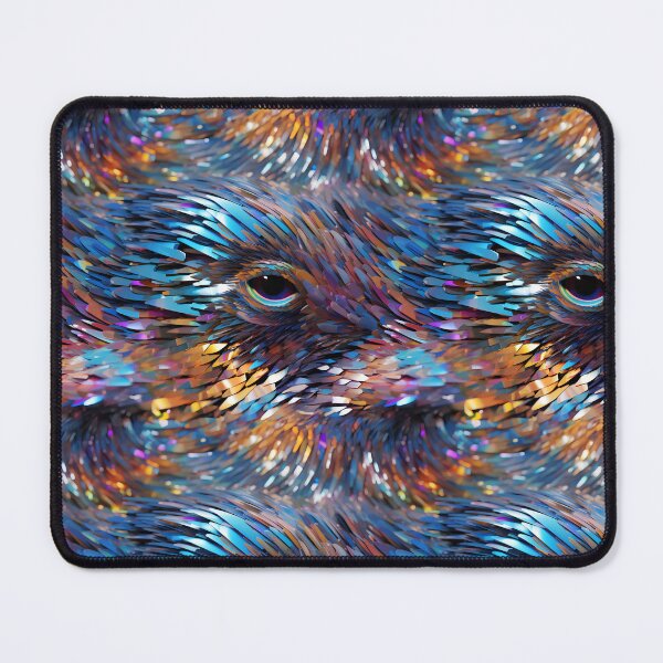 Item preview, Techno-Futurism Glitch Art: Iridescent Geometric Eagle Eye Grid designed and sold by polonuim210.