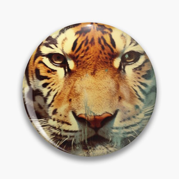 Item preview, Circus Tiger Grungy Moody Whimsical Folk Art Illustration  designed and sold by AmandaArcane.