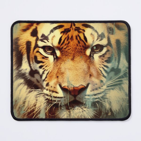 Item preview, Circus Tiger Grungy Moody Whimsical Folk Art Illustration  designed and sold by AmandaArcane.