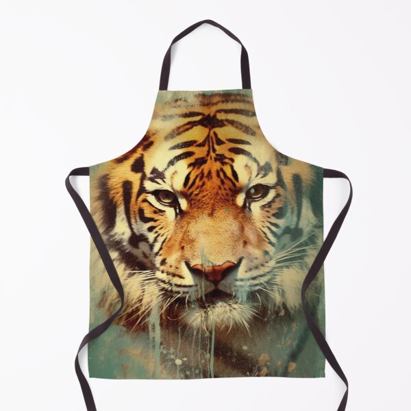 Item preview, Circus Tiger Grungy Moody Whimsical Folk Art Illustration  designed and sold by AmandaArcane.