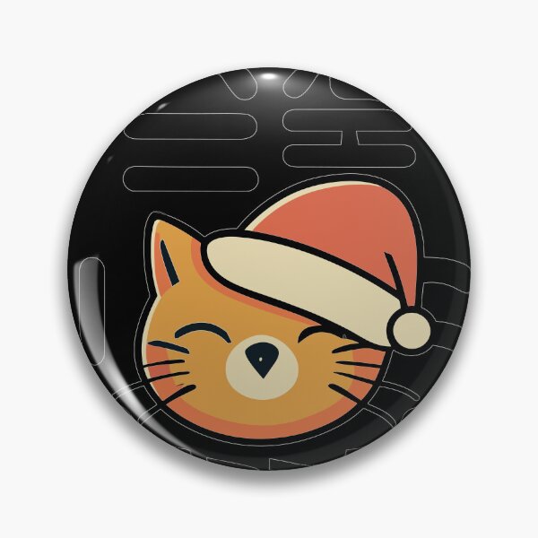 Item preview, Cat in a Santa hat, Japanese letters, Christmas vibe. designed and sold by Charm-Creations.