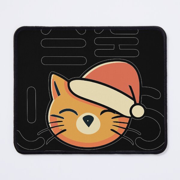 Item preview, Cat in a Santa hat, Japanese letters, Christmas vibe. designed and sold by Charm-Creations.