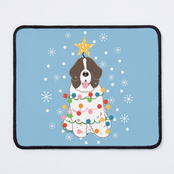 Item preview, Newfie Newfoundland Dog Christmas Tree - Brown White 5 designed and sold by Lulupainting.
