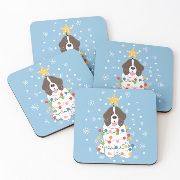 Item preview, Newfie Newfoundland Dog Christmas Tree - Brown White 5 designed and sold by Lulupainting.
