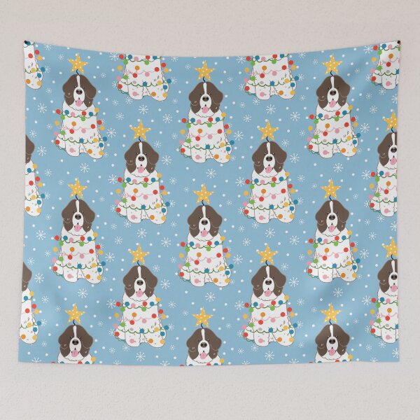 Item preview, Newfie Newfoundland Dog Christmas Tree - Brown White 5 designed and sold by Lulupainting.