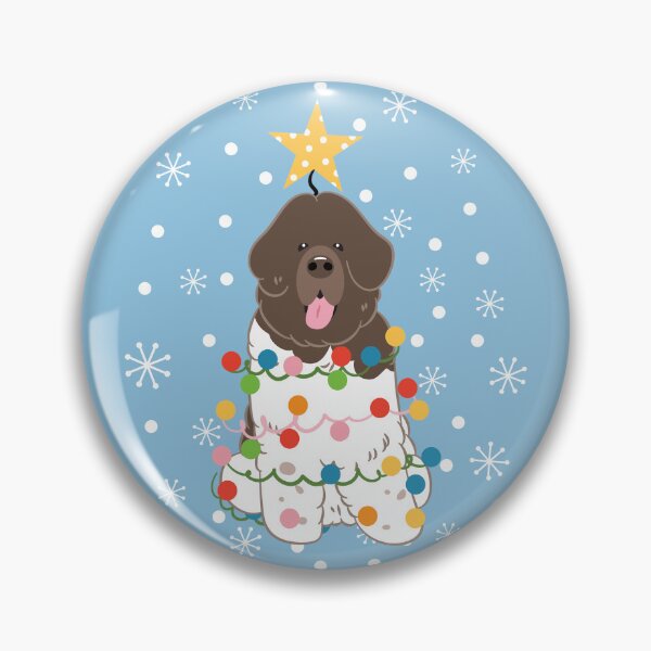 Item preview, Newfie Newfoundland Dog Christmas Tree - Brown White 6 designed and sold by Lulupainting.
