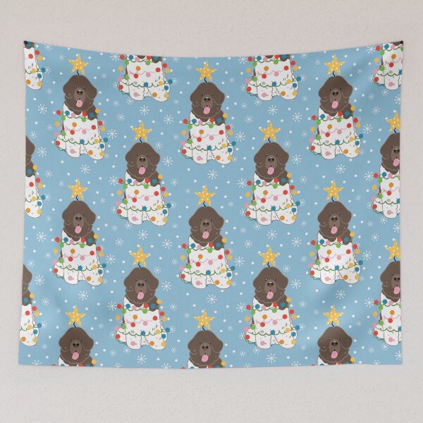 Item preview, Newfie Newfoundland Dog Christmas Tree - Brown White 6 designed and sold by Lulupainting.