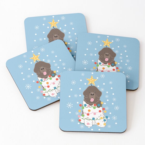 Item preview, Newfie Newfoundland Dog Christmas Tree - Brown White 6 designed and sold by Lulupainting.
