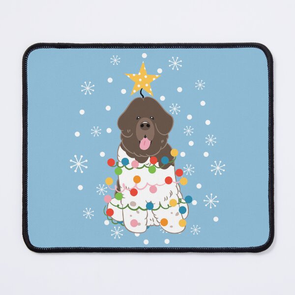 Item preview, Newfie Newfoundland Dog Christmas Tree - Brown White 6 designed and sold by Lulupainting.