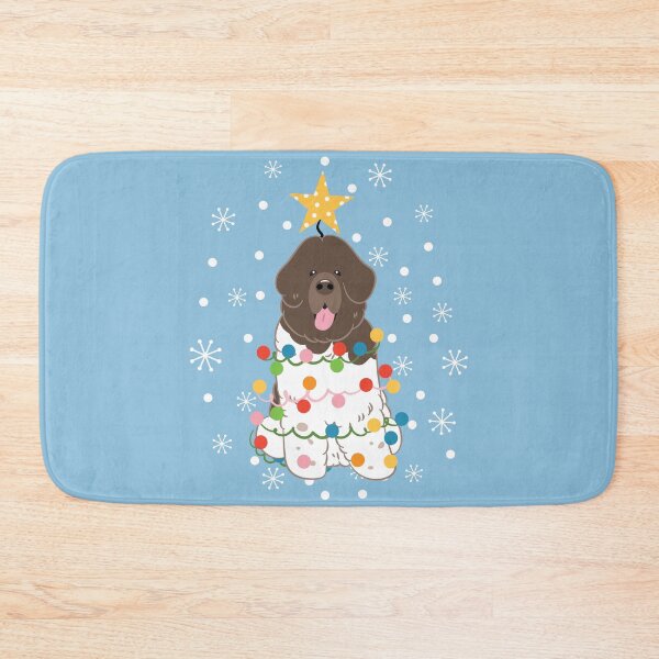 Item preview, Newfie Newfoundland Dog Christmas Tree - Brown White 6 designed and sold by Lulupainting.