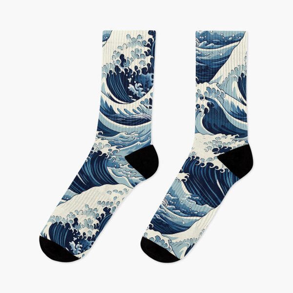 Item preview, Indigo Ocean Waves: Frothy Kinetic Energy in Hokusai Style designed and sold by polonuim210.