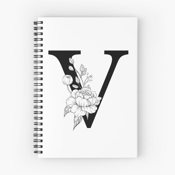 Artikelvorschau, V Botanisches Monogramm. Detaillierte Pfingstrosenzeichnung entworfen und verkauft von epine.