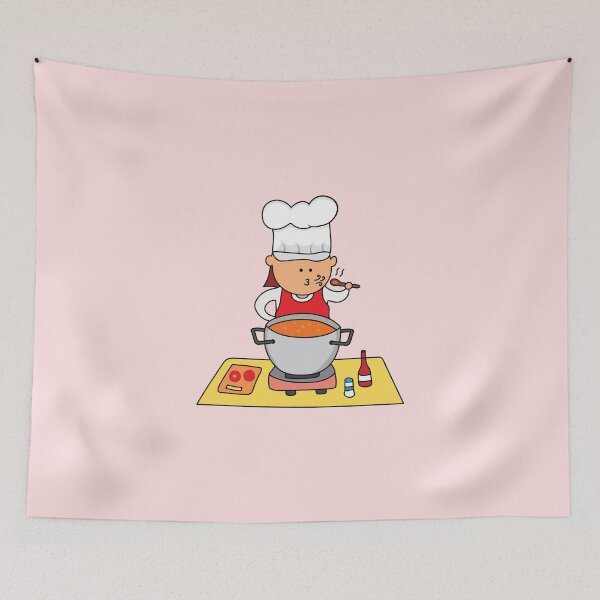 Item preview, chef cooking a soup in the kitchen designed and sold by wordspotrayal.
