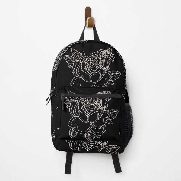 Item preview, Traditional snake and rose tattoo flash line work. designed and sold by ReaperRoseCo.