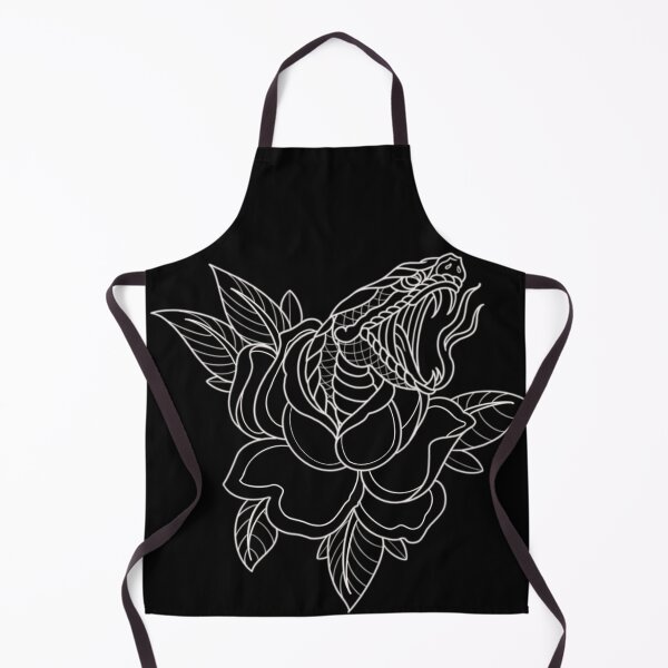 Item preview, Traditional snake and rose tattoo flash line work. designed and sold by ReaperRoseCo.