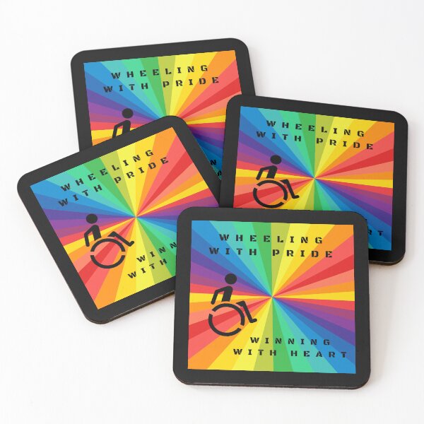 Artikelvorschau, Lgbtq-Behinderungsslogan, Mit Stolz radeln, mit Herz gewinnen, Lgbtq-Rollstuhl-T-Shirt entworfen und verkauft von PrideBeProud.