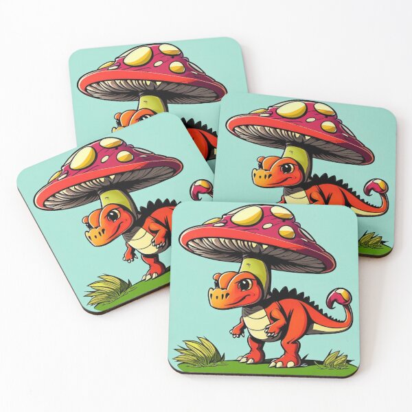 Item preview, Cute dinosaur with mushroom hat designed and sold by AWalkPhoto.