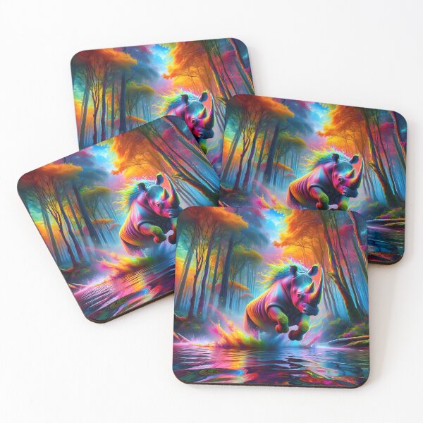 Item preview, Psychedelic Woolly Rhino Leap designed and sold by Matt's Artificial Nature.