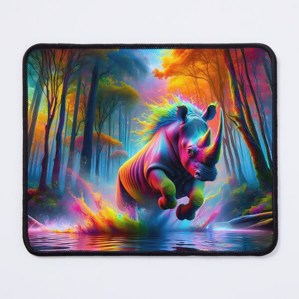 Item preview, Psychedelic Woolly Rhino Leap designed and sold by Matt's Artificial Nature.
