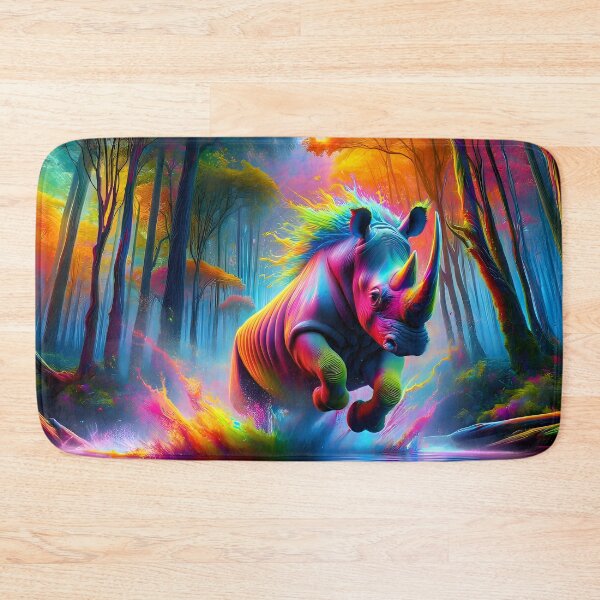 Item preview, Psychedelic Woolly Rhino Leap designed and sold by Matt's Artificial Nature.
