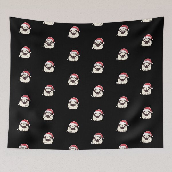 Item preview, Cute chubby pug in Santa Claus hat designed and sold by MojaDoodles.
