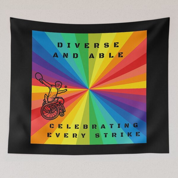 Item preview, LGBTQ Wheelchair Table Tennis Disability Slogan. Diverse and able, celebrating every strike. Lgbtq Wheelchair t-shirt designed and sold by PrideBeProud.