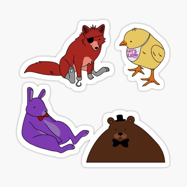 Impression rigide for Sale avec l'œuvre « FNAF Foxy en peluche Sticker » de  l'artiste Nimble-Designs