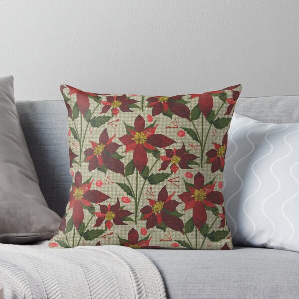 Item preview, Classic Vintage Poinsettia Pattern designed and sold by LillyUndercroft.