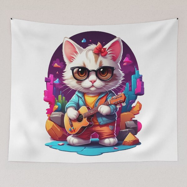Item preview, World cat day playing the guitar designed and sold by wplamkung.