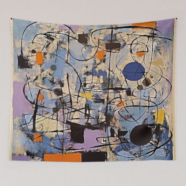 Item preview, A Time Of Joy, 1950s Style Abstract Painting by Bossy Cat Home designed and sold by BossyCatHome.
