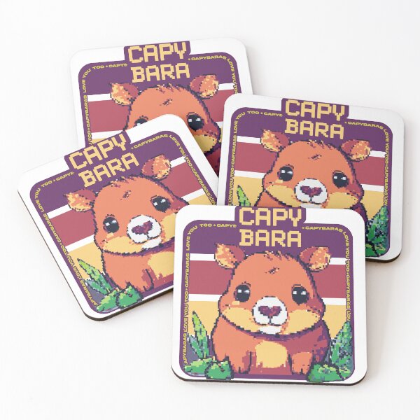 Item preview, cute Happy Capybara pixel art designed and sold by D-fineShop.