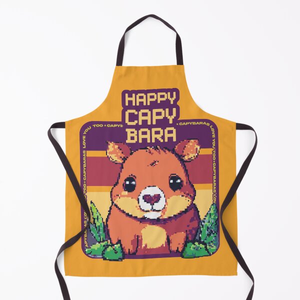 Item preview, cute Happy Capybara pixel art designed and sold by D-fineShop.