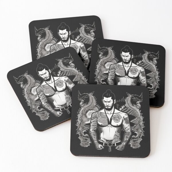 Item preview, Yakuza black and white tattoo style  designed and sold by Roxburylane.