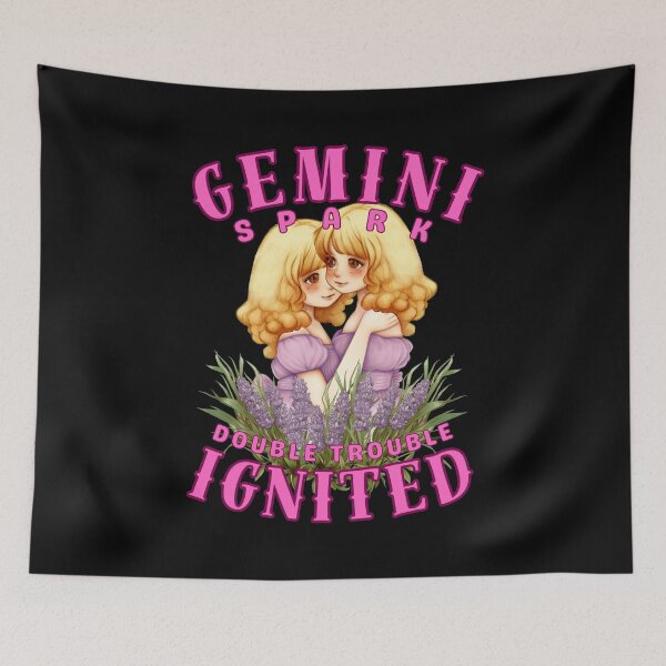 Item preview, Gemini Spark: Double Trouble Ignited. gemini astrological sign designed and sold by ZodiacWonders.
