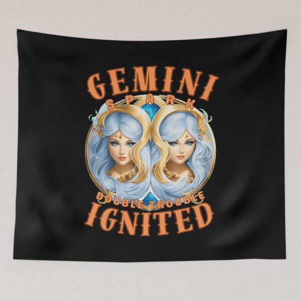 Item preview, Gemini Spark: Double Trouble Ignited. gemini horoscope designed and sold by ZodiacWonders.