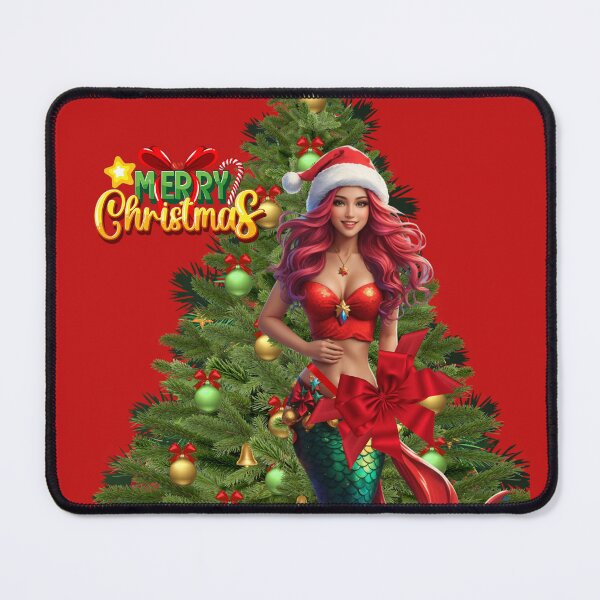 Item preview, Merry Christmas Mermaid Bow designed and sold by SirenasWorld.