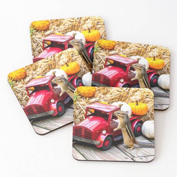 Item preview, Chipmunk with a loaded truck full of pumpkins designed and sold by Susan Sheldon.
