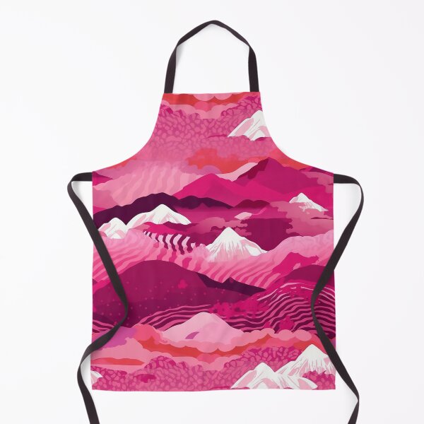 Item preview, Cute Bright Hot Pink Mountain Scenery Print Pattern designed and sold by bubblegoth.