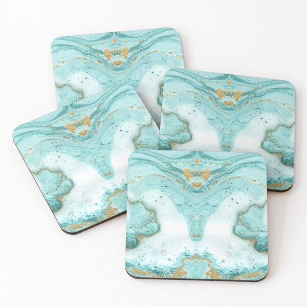 Item preview, Marine Gold Blue Marble Waves designed and sold by claywalkr.
