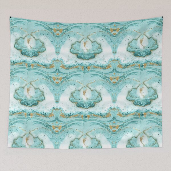 Item preview, Marine Gold Blue Marble Waves designed and sold by claywalkr.