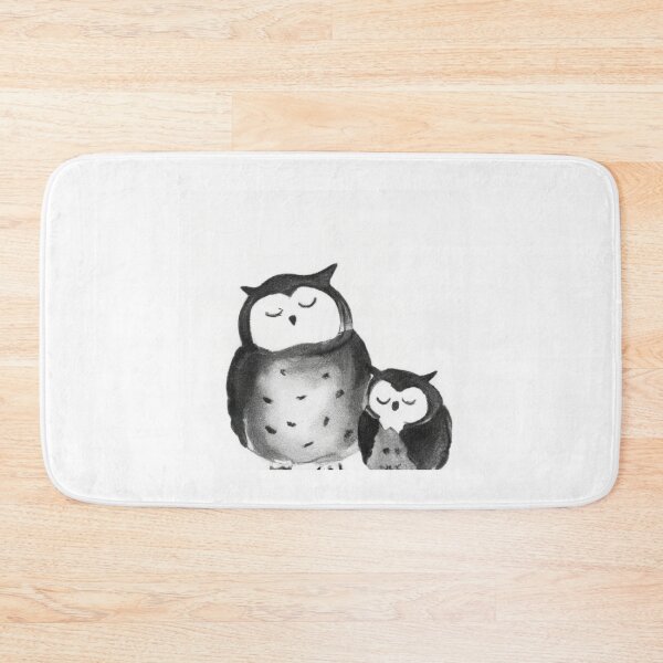 Item preview, Cute Baby Owls Sleepy Black White Watercolor designed and sold by IssaraStudio.