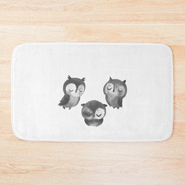 Item preview, Design Cute Baby Owls Sleepy Black White Watercolor designed and sold by IssaraStudio.