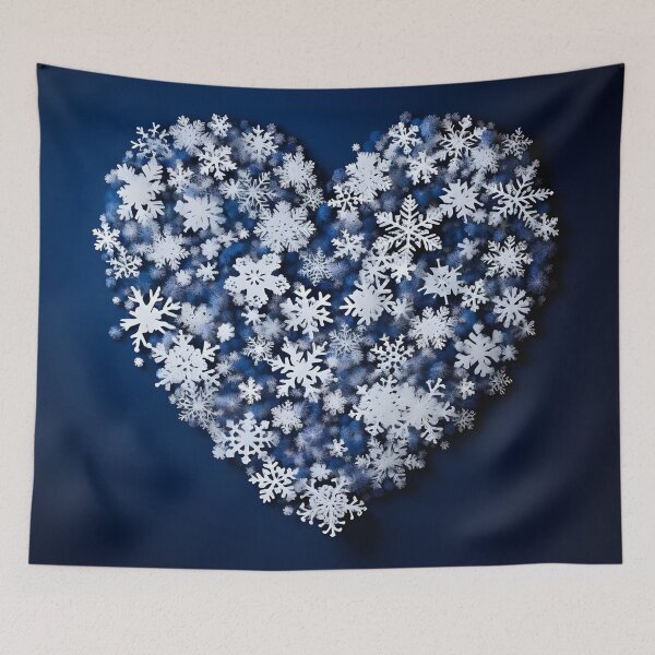 Item preview, Heart shaped holiday snowflake print designed and sold by dcrc.